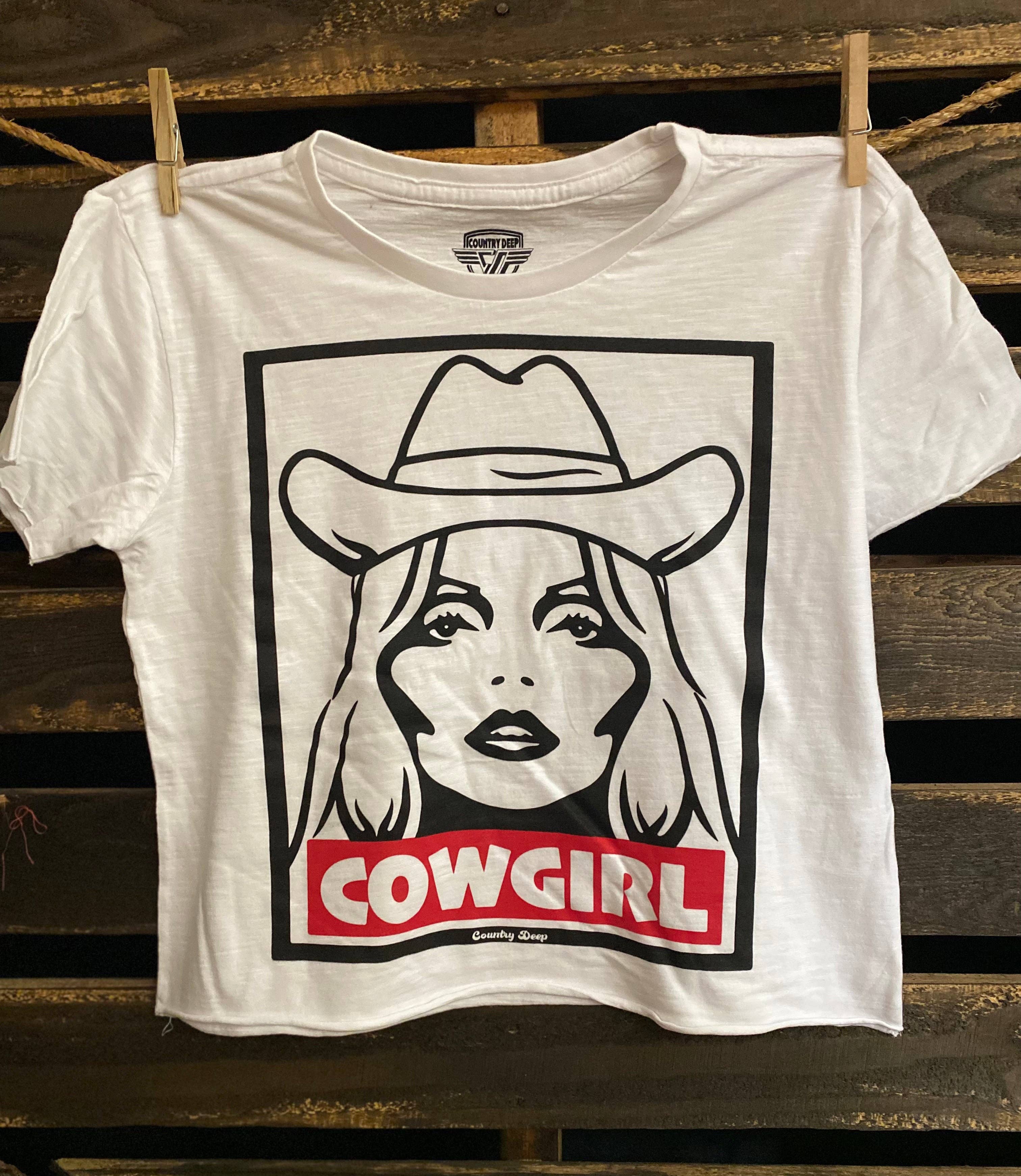 Country Deep Apparel - Wholesale Screen Printed T-Shirt - Women's - Cowgirl regular Cropped T shirt