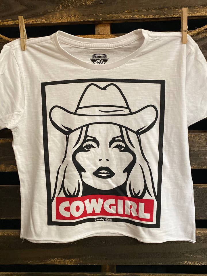 Country Deep Apparel - Wholesale Screen Printed T-Shirt - Women's - Cowgirl regular Cropped T shirt0