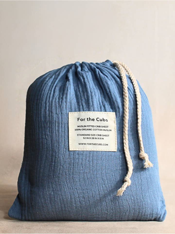 Cloud Organic Muslin Crib Sheet for wholesale by For the Cubs
