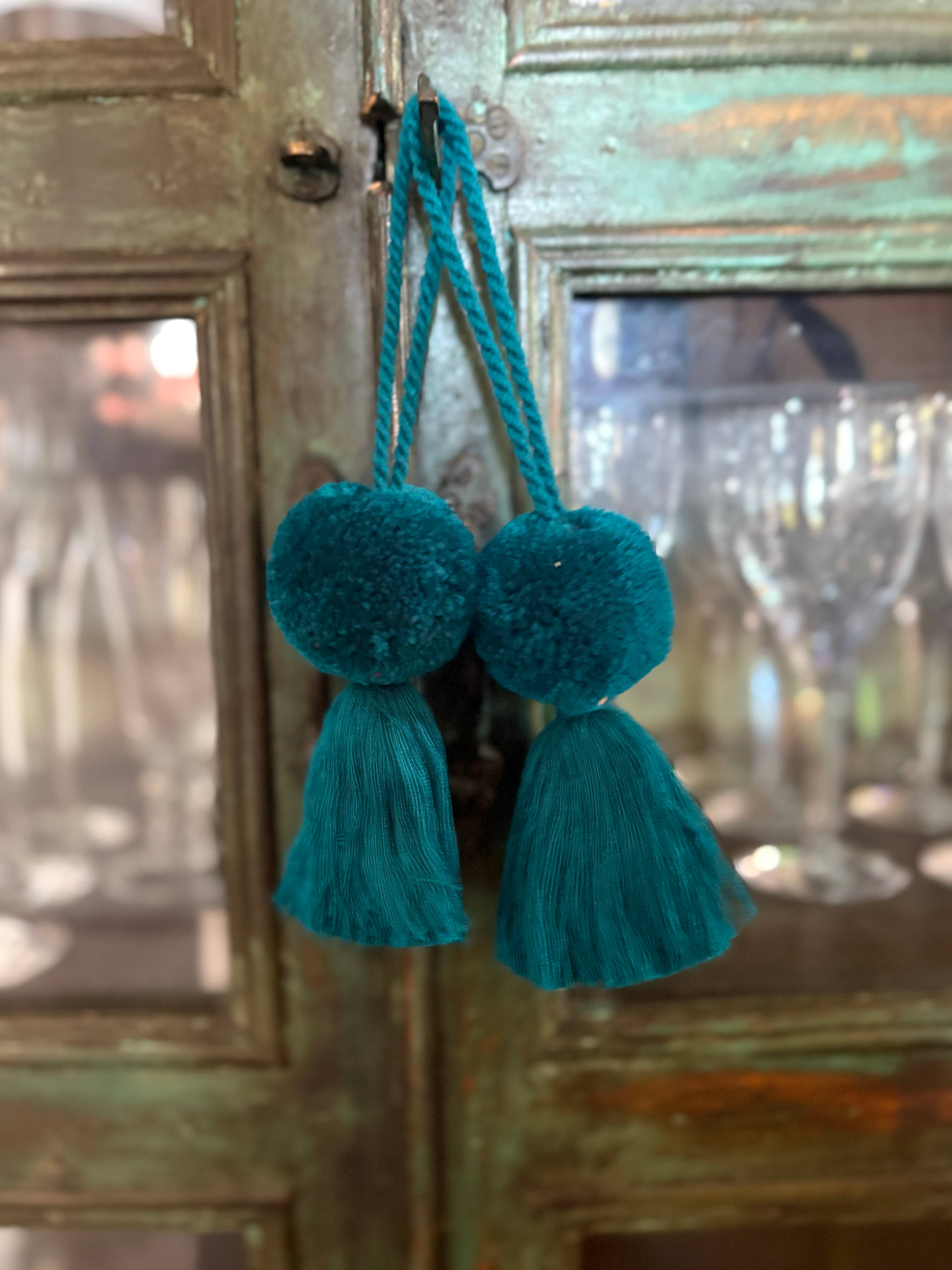 PomPom Galore - Wholesale Christmas Decoration - Christmas Pom Pom & Tassel Bauble Decoration - Jewel Green2