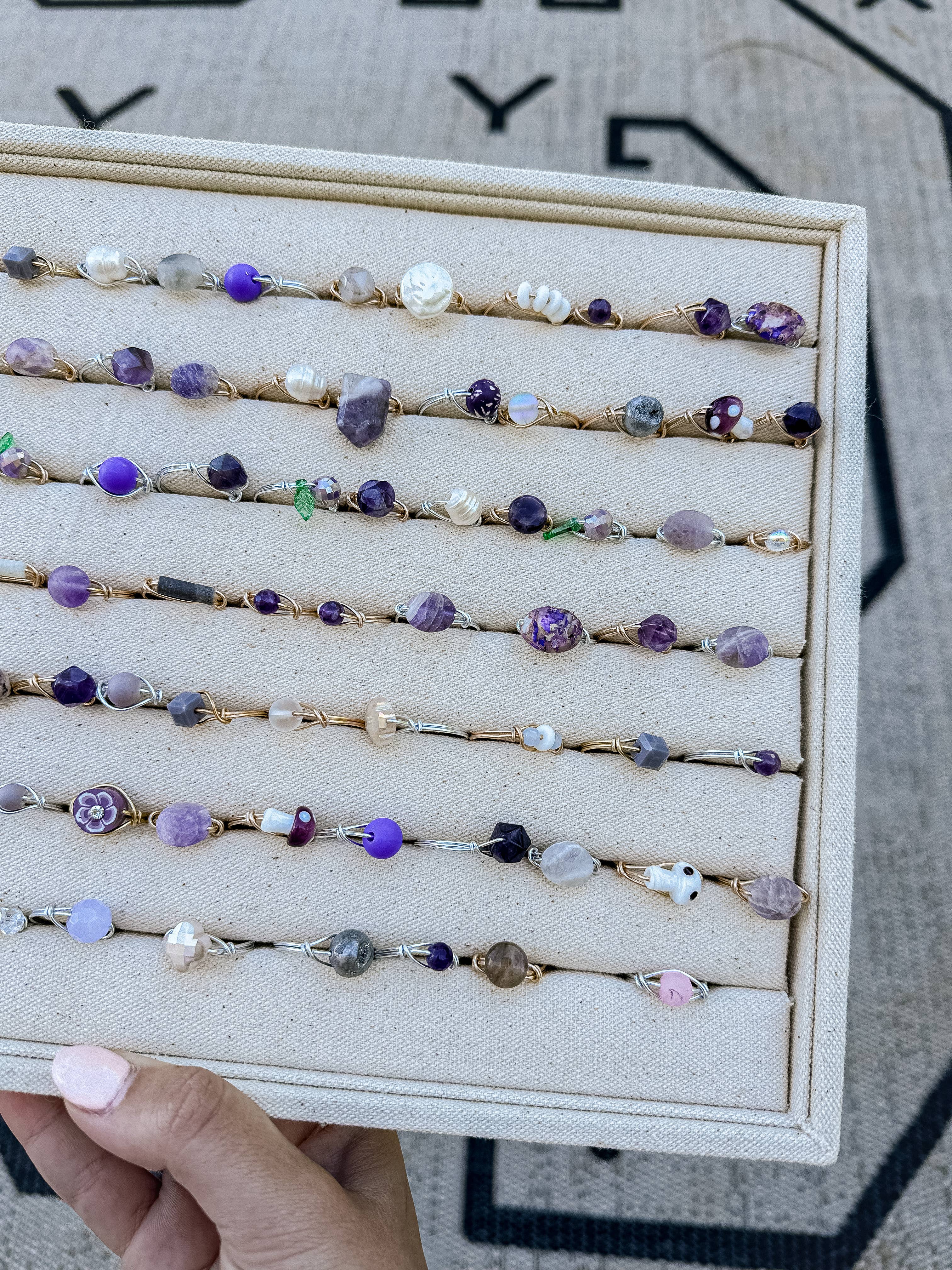 Bijoux Boutique LLC - Wholesale Jewelry Set - Purple Ring Collection, Half Tray2