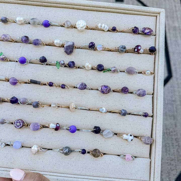 Bijoux Boutique LLC - Wholesale Jewelry Set - Purple Ring Collection, Half Tray2