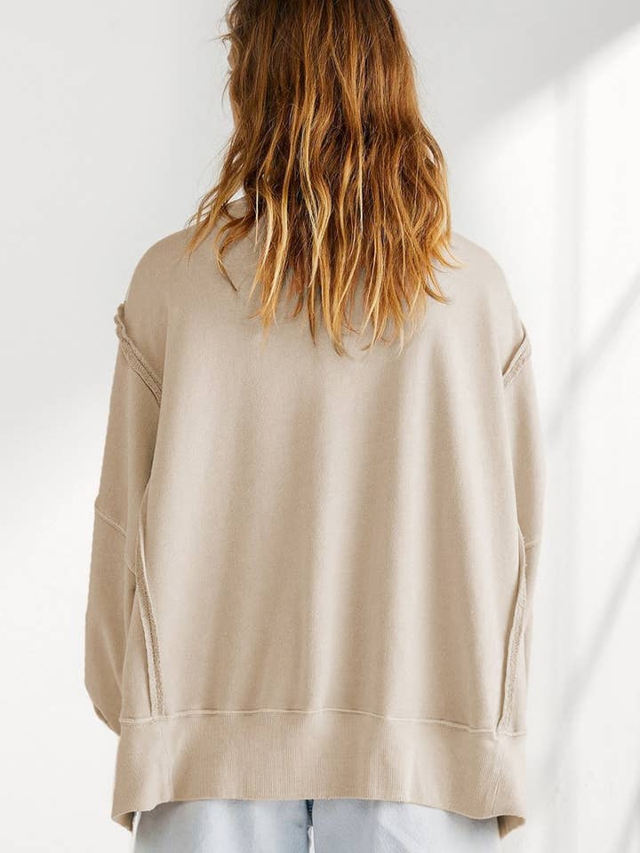 Lily Clothing - Vente Sweat-shirt – femme - Tendance de mode : sweat à capuche fendu, ample et uni.12