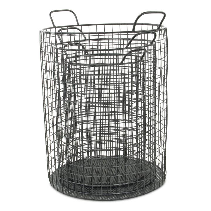 Cheungs Home Decor - Wholesale Basket - Crafton Set of 3 Metal Cylinder Wire Baskets2