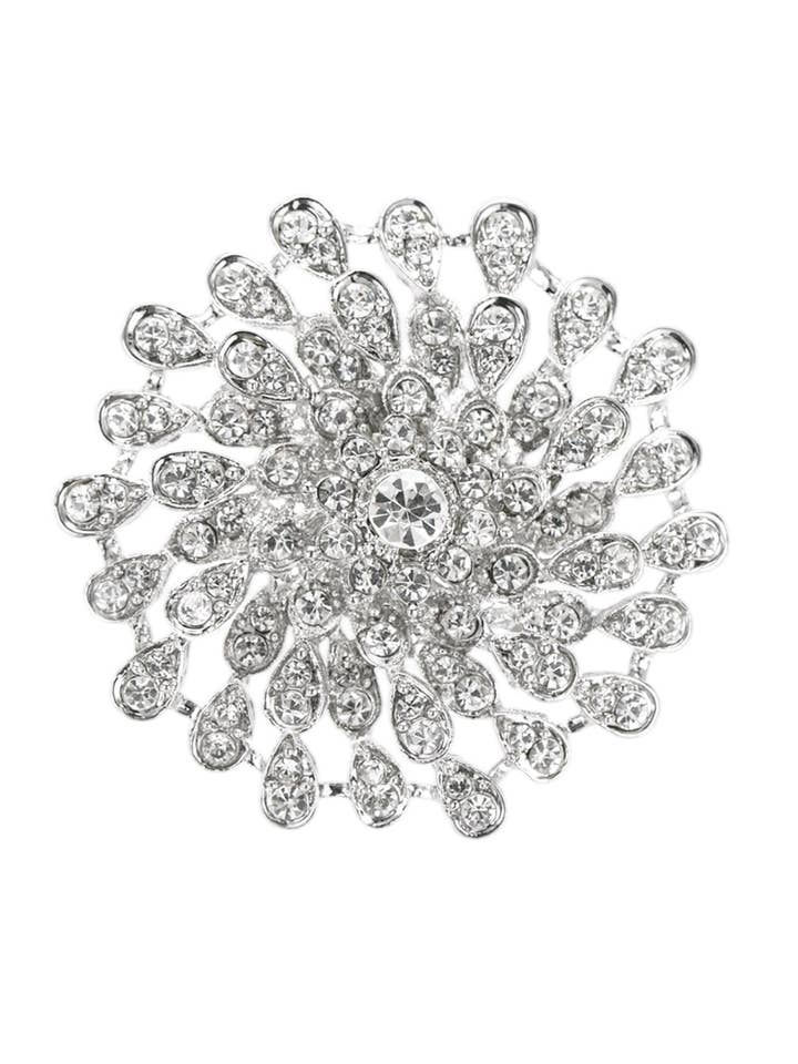 Brooch 4 - 2" diameter silver tone for wholesale by Sonya Renee Jewelry