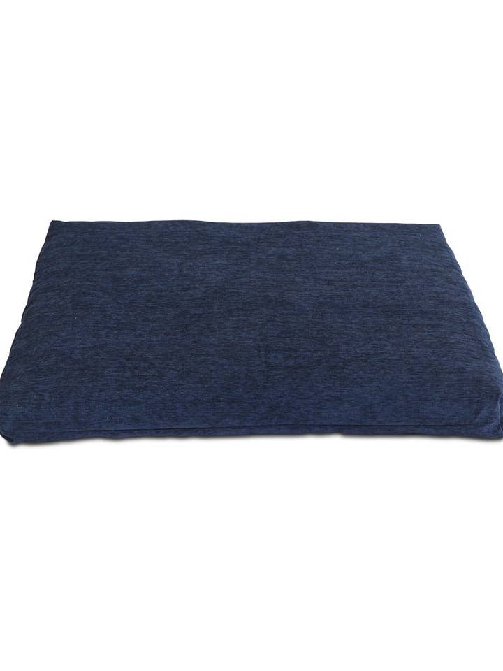 Deep Blue Chenille Zabuton Meditation Cushion for wholesale by Buddha Groove