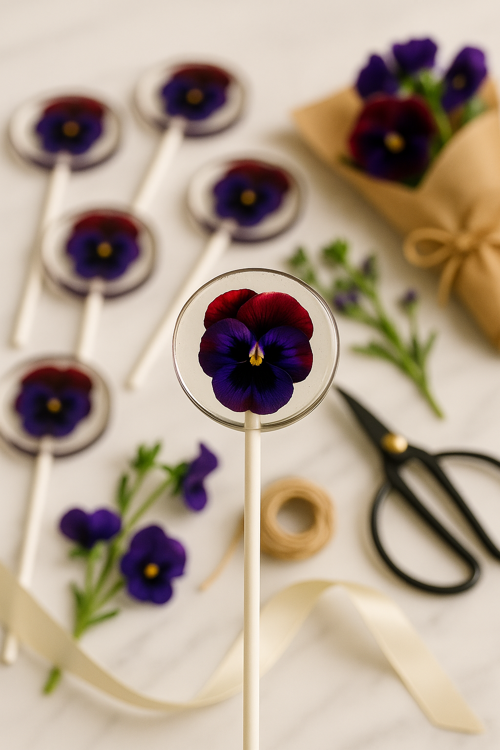 TheLollipopStudio - Wholesale Lollipop - Wholesale Pansy Lollipops for Florists and Events2