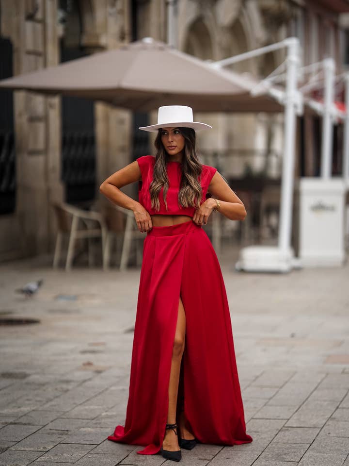 LONG RED SKIRT for wholesale by MAUÎ OFFICIAL Atelier