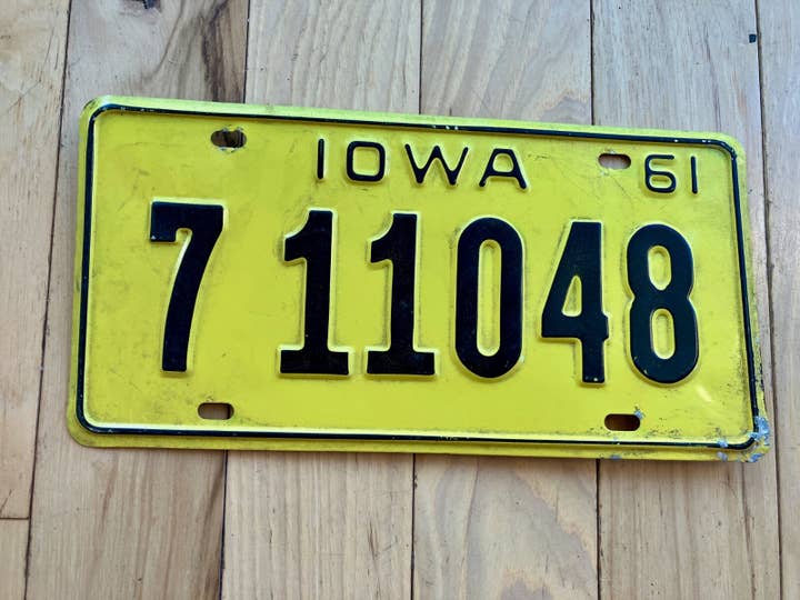Plaque d'immatriculation de 1961 de l'Iowa pour la vente par RusticPlates