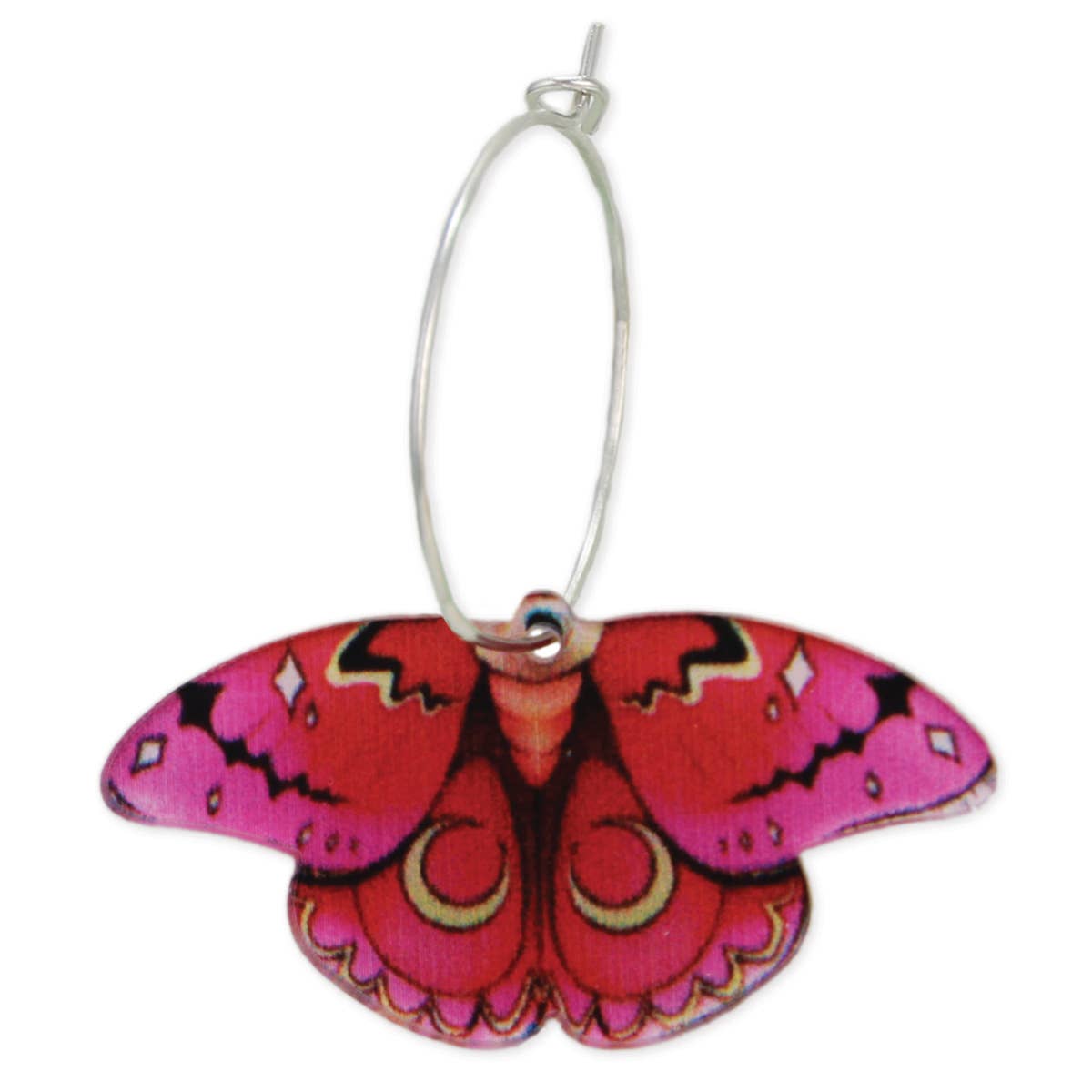 ZAD – Engroshandel Hoops – Strålende røde Luna Moth Celestial Hoop øreringe1