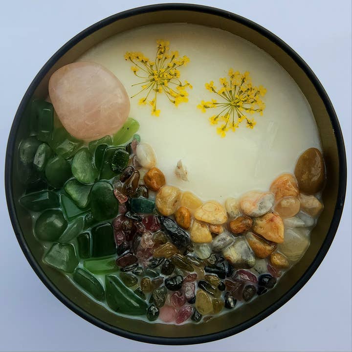 Nymph & Satyr Co. - Wholesale Jar/Filled Candle - Yunü (The Jade Maiden) • 8oz Soy Crystal Candle