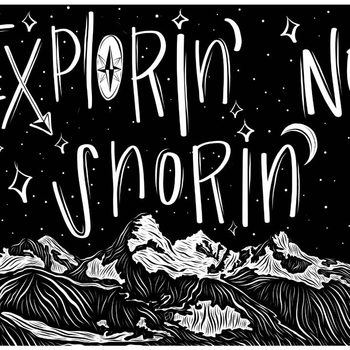 Explorin' Not Snorin' in the Tetons, Grand Tetons : autocollant pour la vente par Drawn2adventure