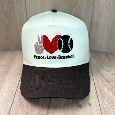 Peace Love Baseball Trucker Hat for wholesale by The Goat Stock
