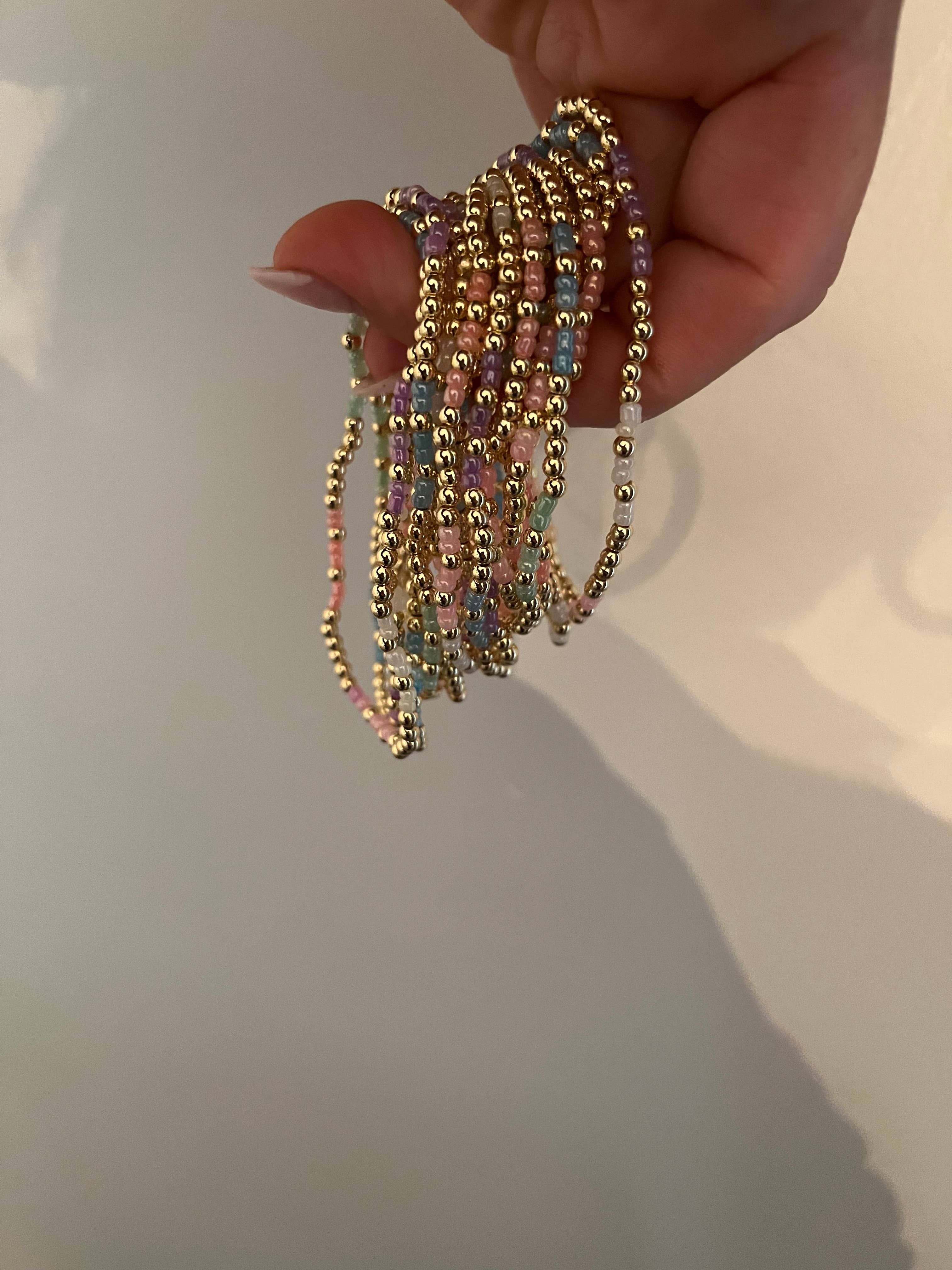 Stick Style - Wholesale Beaded Bracelet - 14k gold filled color bracelet 8