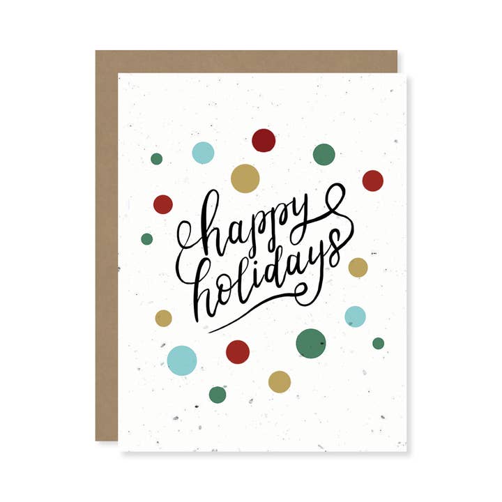 Carte de graines de fleurs sauvages à planter Holiday Dots pour la vente par Thoughtful Human