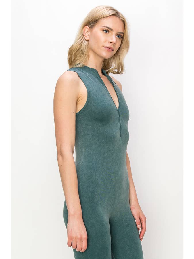 ANWND - Wholesale Unitard - Women's - 51915W-WASHED SLEEVELESS CATSUIT