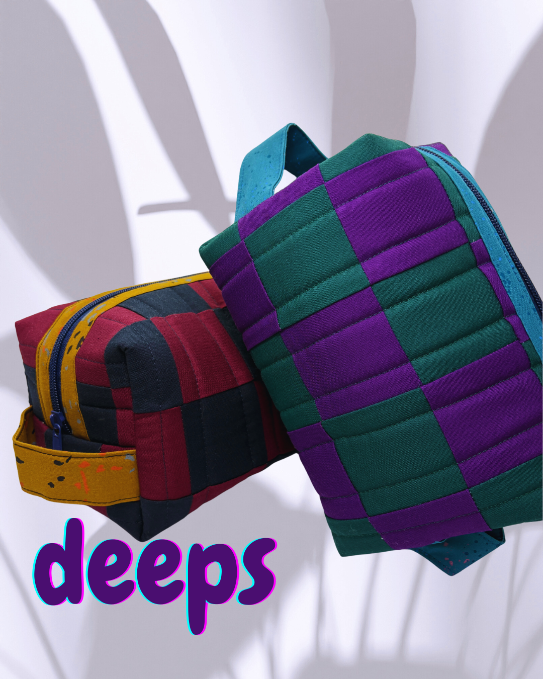 Zipped & Printed - Wholesale Toiletry Bag - Women's - Quilted Boxy Pouch (Cosmetics Pouch, Toiletry Bag, Dopp Kit)12