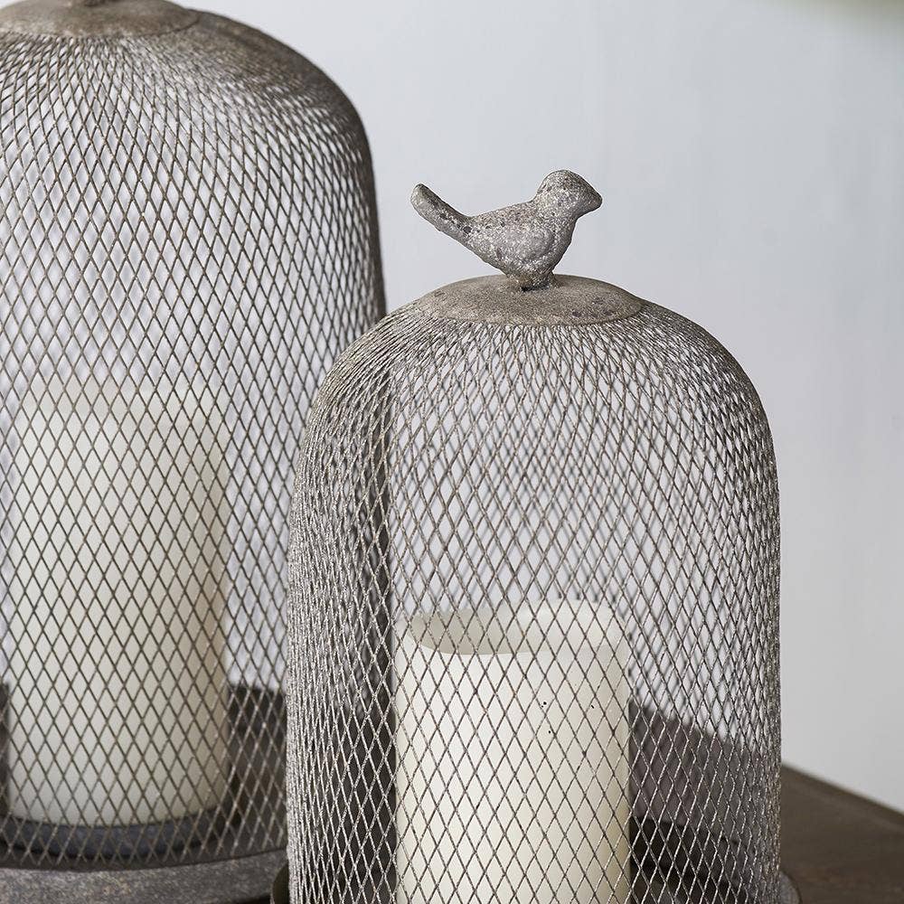 A&B Home Group Inc. - Wholesale Candle holder - S/2 Sparrow Antique Mesh Candle Holders - Gray2