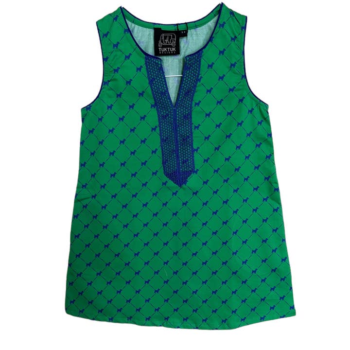 Puppies Green Shift Dress for wholesale by TukTuk Designs