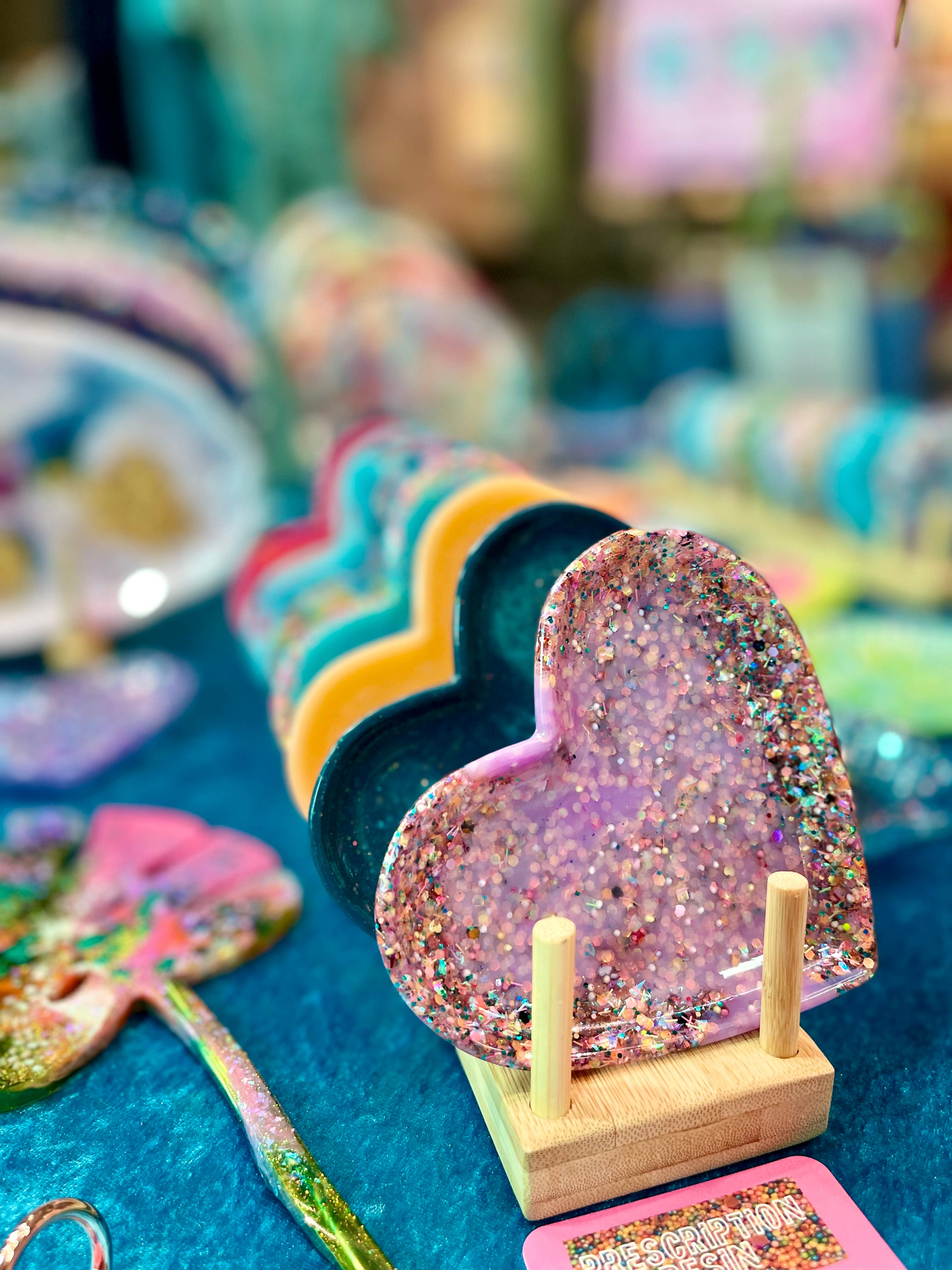 Prescription Resin - Wholesale Jewelry Dish - RESIN HEART JEWELLERY DISH | RING TRAY x 6 MIXED ASSORTMENT5