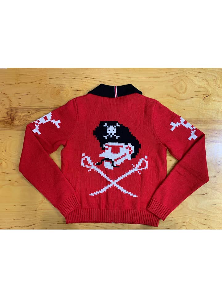 Astro Bettie – wholesale Knitted jumper – Women′s – AHOY 1950's Pirate and Skulls Sweater-Red