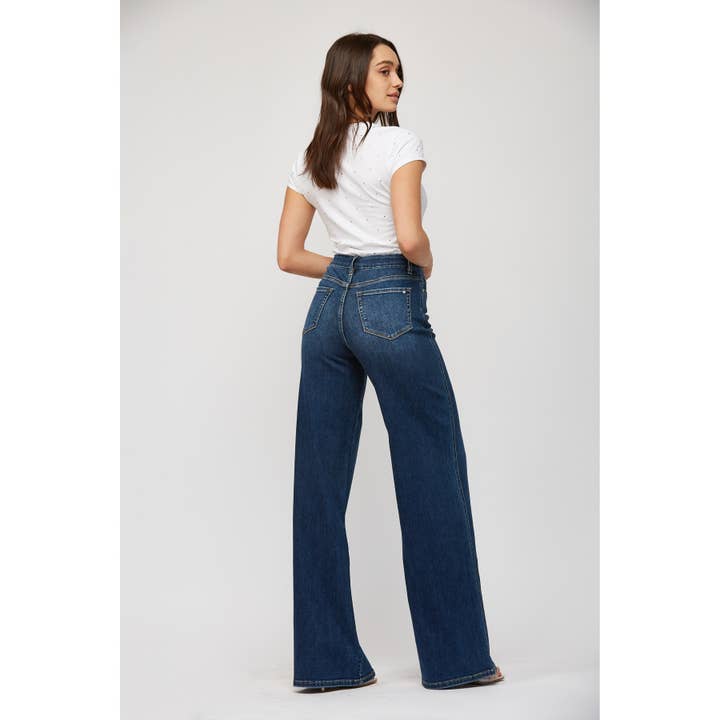 INDIGO DYE SUPER HIGH RISE SKATER JEAN for wholesale on Faire