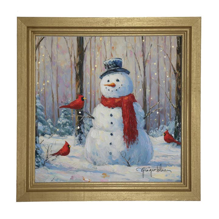 ginger blue - Wholesale Christmas Wall Art - Snowman with Cardinals15