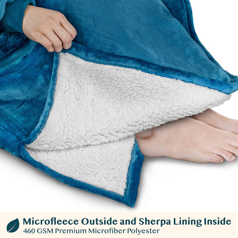 Pavilia - Wholesale Hoodie - Women's - Chest Pocket Sherpa Hoodie Blanket - Patch Pocket (Regular / Long)154