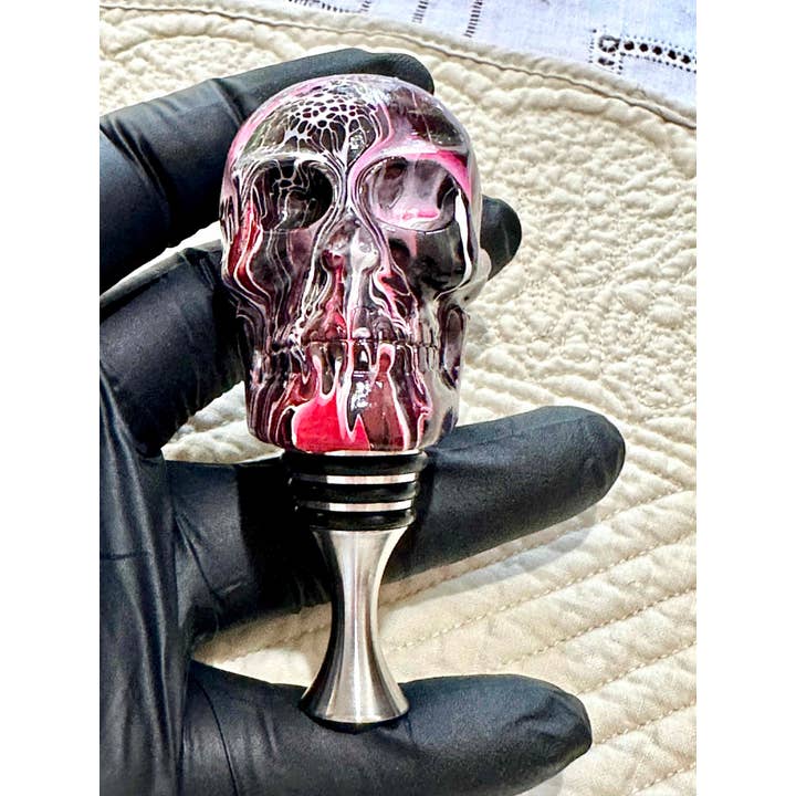 Bold Artisan Skull Bottle Stopper, Stainless Steel SKU02 for wholesale by Breaking Rules Photography