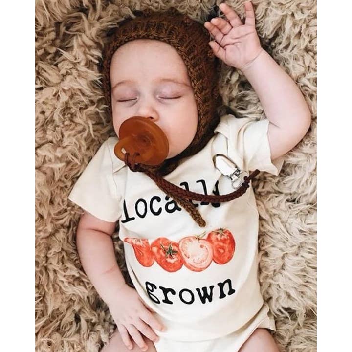 „Locally Grown“ Tomaten-Karo-Body mit kurzen Ärmeln für den Großhandel von House Of Luna