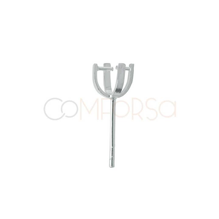 COM FORSA SL - Wholesale Craft Supplies - Sterling Silver 925 Ear Claw & Peg 7-8 Mm