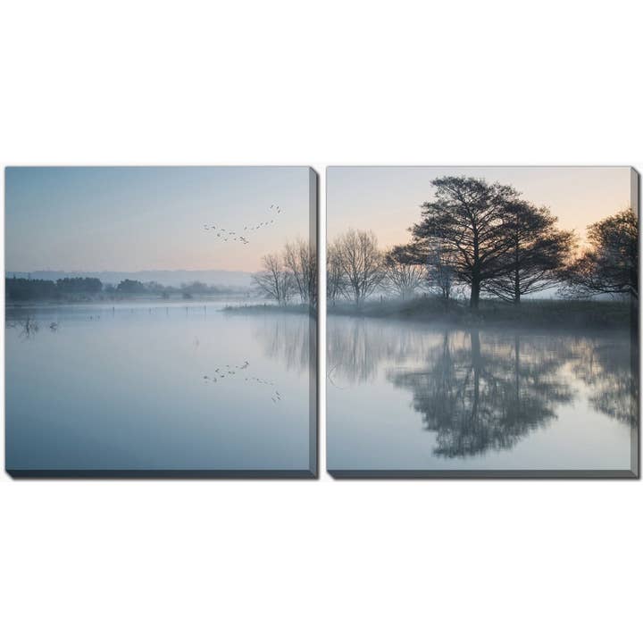 Lake In the Mist Canvas Wall Art for wholesale by Streamline Art