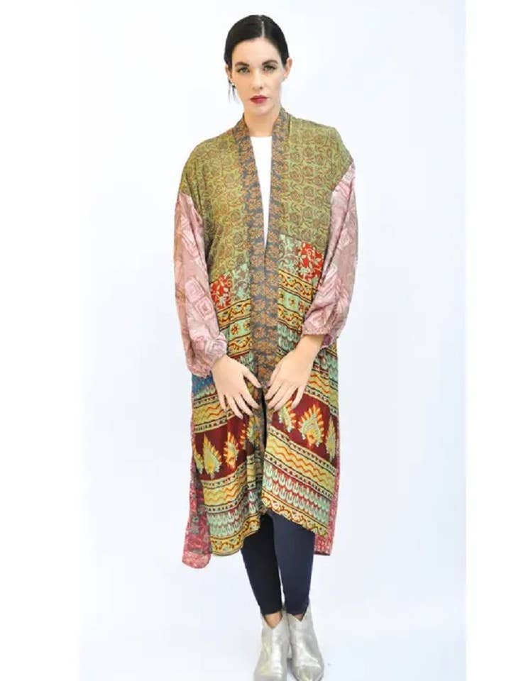 Genopfundet Kimono med foring for engroshandel hos Guru