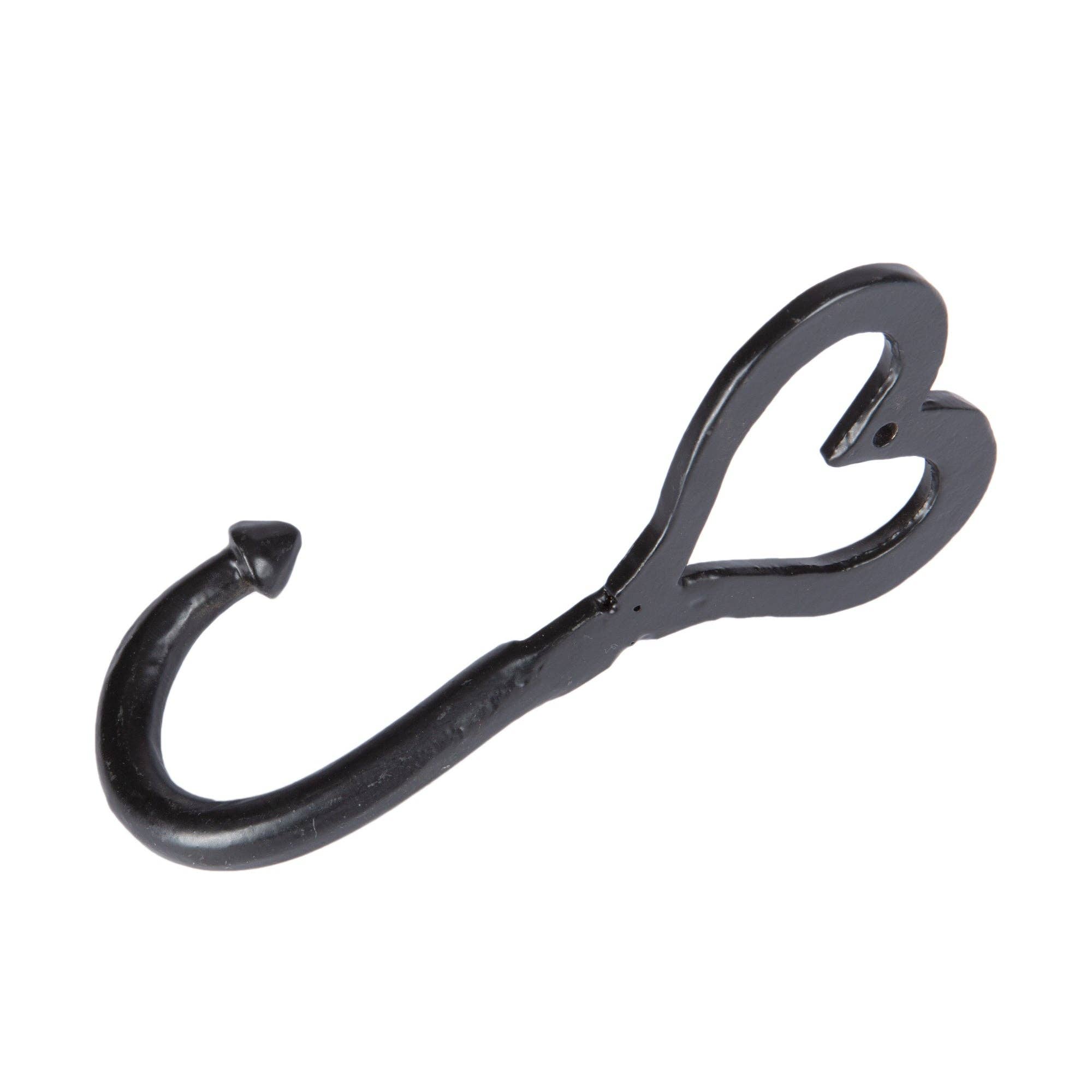 Rinkit Ltd – wholesale Wall hook – Single Heart Hook - W65mm x H130mm - Black4