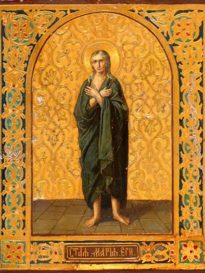 Santa Venerable María de Egipto. Icono ortodoxo de madera. para venta al por mayor de Iconsofsaints