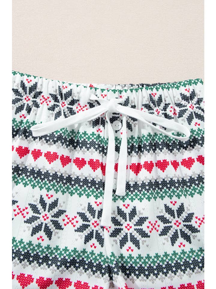 Fiery Red Christmas SLEIGH Top and Snowflake Shorts Set for wholesale on Faire8