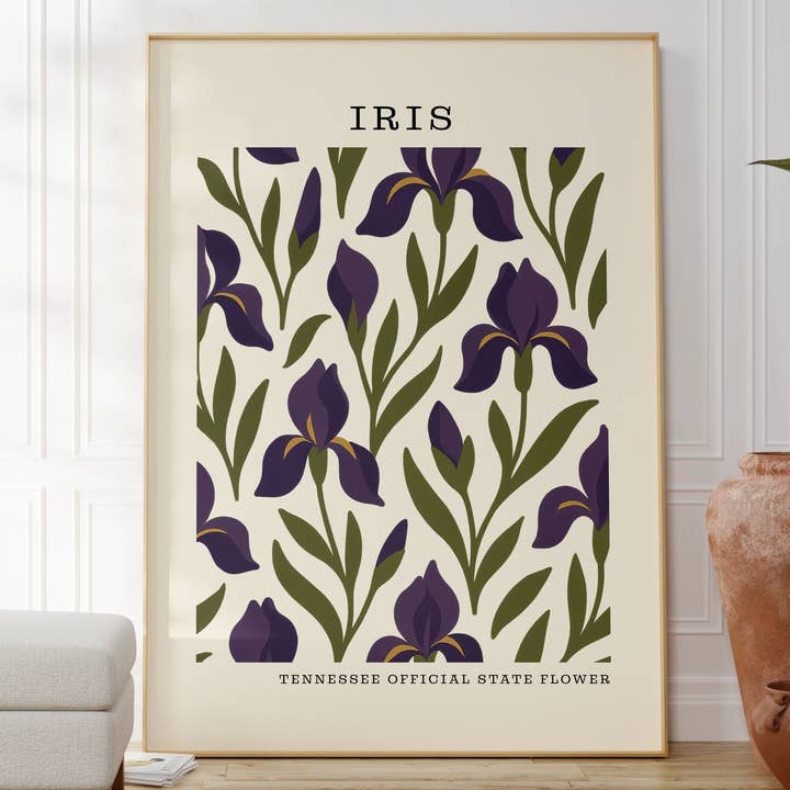 The FlatFile Society - Wholesale Art Print - Tennessee State Flower Art Print – Iris
