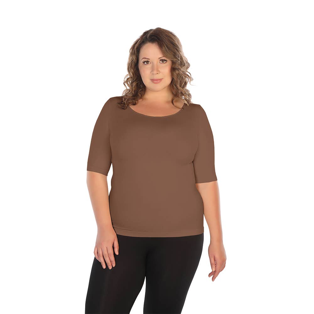 Skinnytees - Wholesale Knit Top - Women's - Plus Half Sleeve Crew Neck Tee14