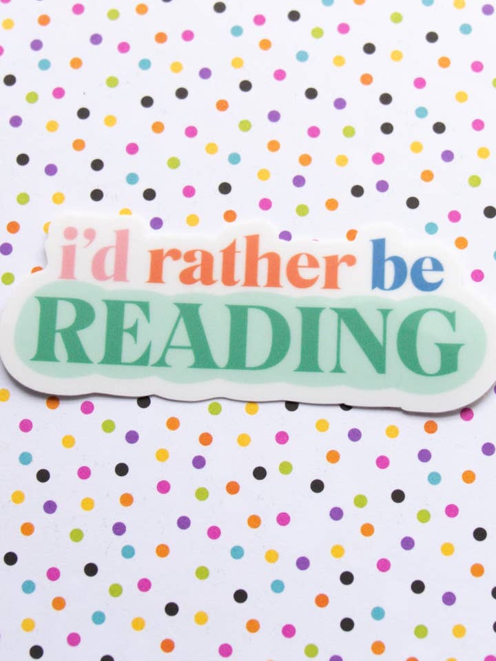 I'd Rather Be Reading Sticker for wholesale by Made by Emma K