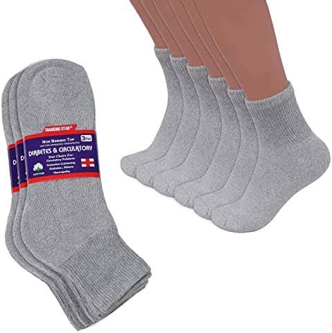 VINCO GROUP - Wholesale Socks - Unisex - Diabetic Ankle Socks, Non-Binding Circulatory Doctor Approved Cushion Cotton Quarter Socks for Men’s Women’s.15