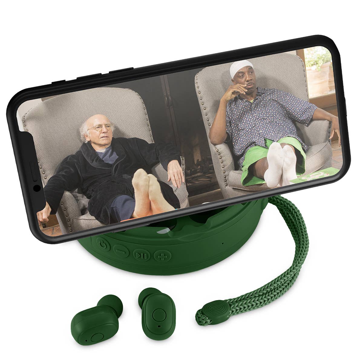PhunkeeTree - Wholesale Speakers - Green - 2-1 Spuds With Wireless Speaker & Earbuds2