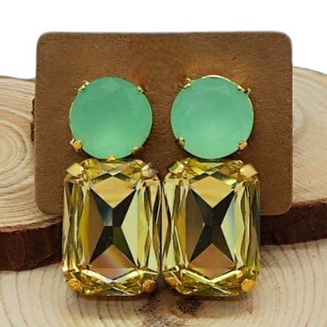 Boucles d'oreilles Combo Mix - Menthe Albâtre/Jonquil P pour la vente par QUÉ MÁS JEWELS