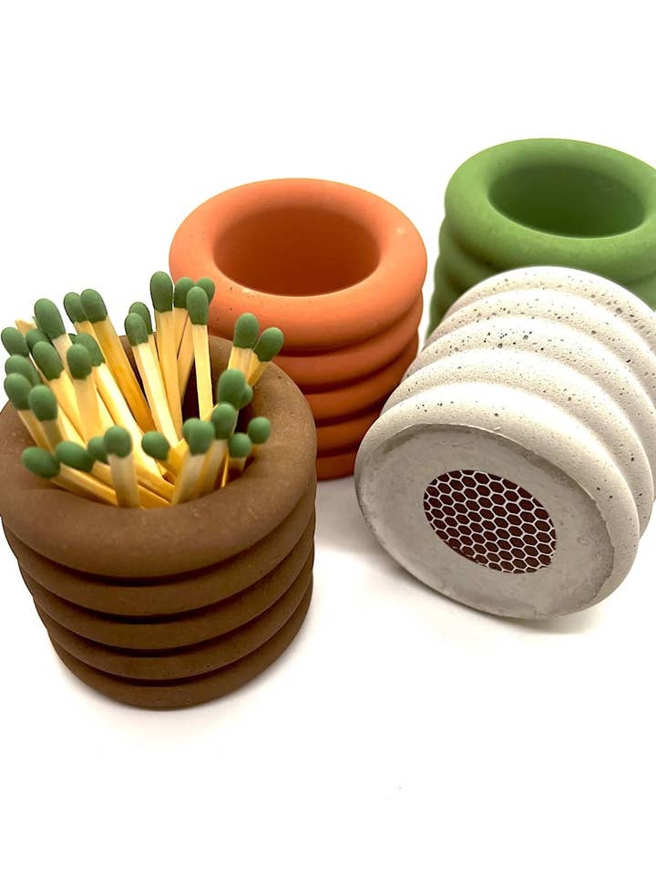 Ribbed Matchstick Holder for wholesale by A Bit Of Boujie