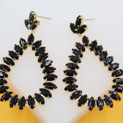 18K Gold Filled CZ Teardrop Dangle Earrings (J220) for wholesale by MIA Jewelry