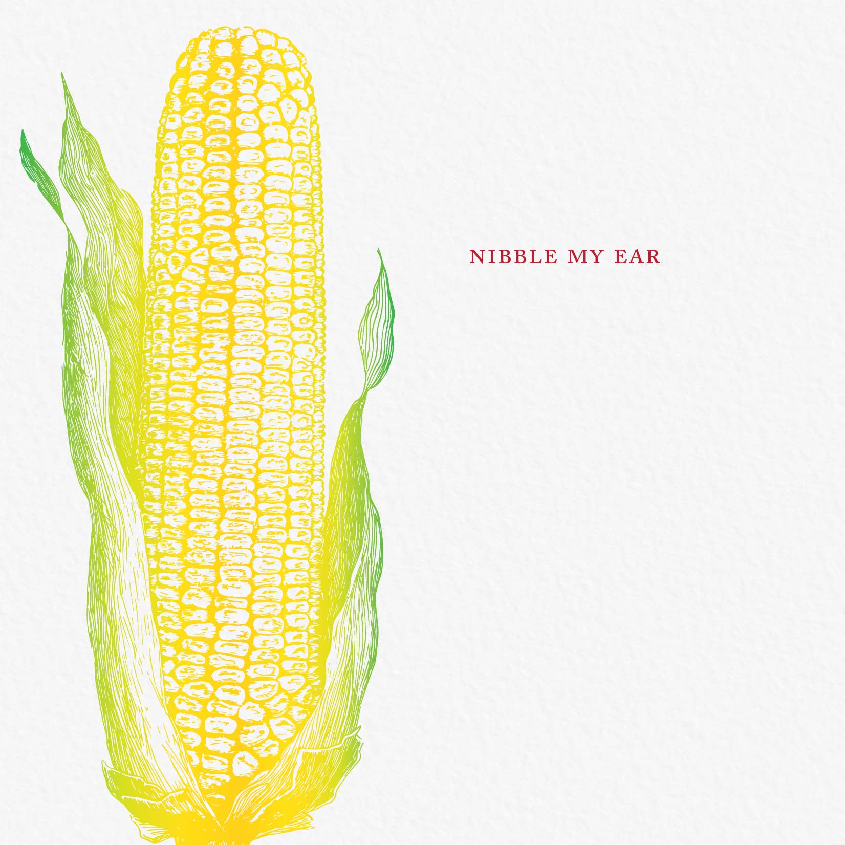 Ampersand M Studio – wholesale Love card – Nibble My Ear Corn Romance Valentine's Day Greeting Card1