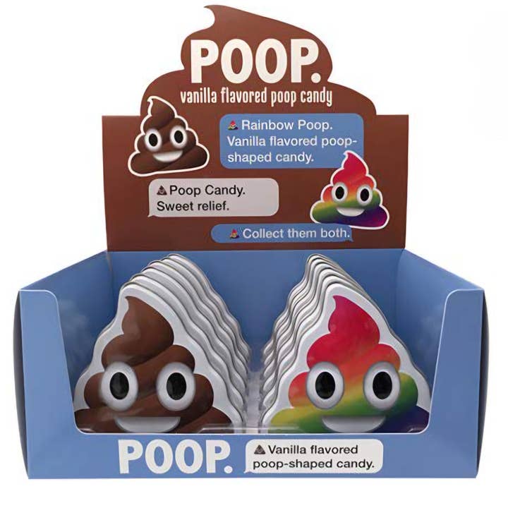 Majestic Wholesale - Wholesale Hard Candy - Emoji Poop Vanilla Candy Tin 1oz (12ct) – Fun & Collectible