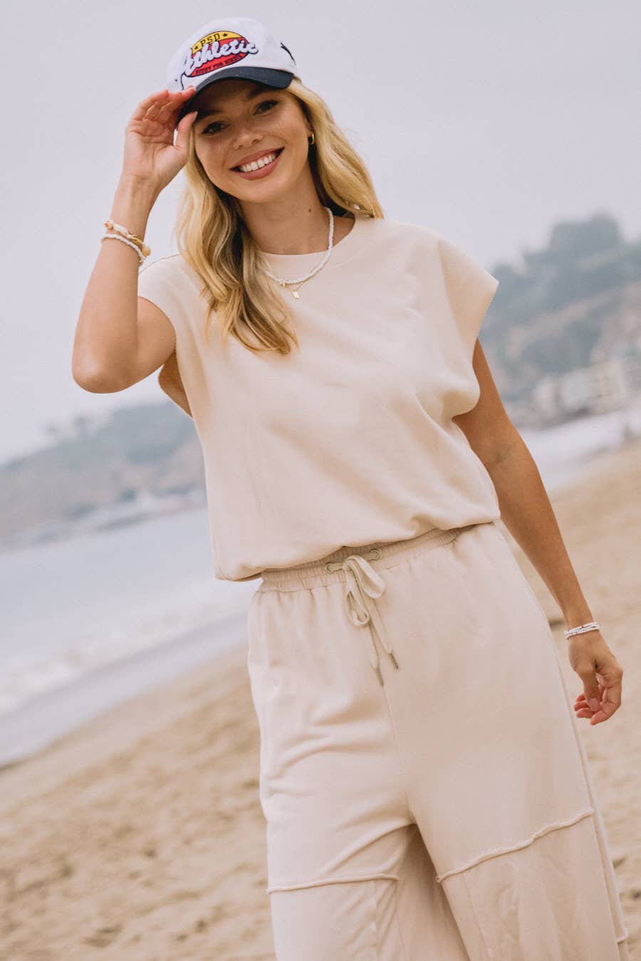 Oddi - Wholesale Lounge Set - Women's - Plus French Terry Muscle Tank And Sweat Pants Set1