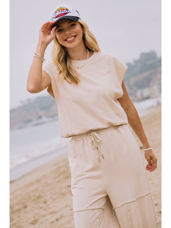 Oddi - Wholesale Lounge Set - Women's - Plus French Terry Muscle Tank And Sweat Pants Set1