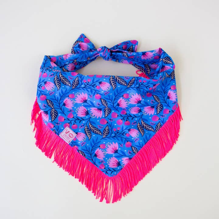 Velvet Outlaw - Wholesale Pet Bandana - Dog - Blooming Flower Fringe Pet Bandana5