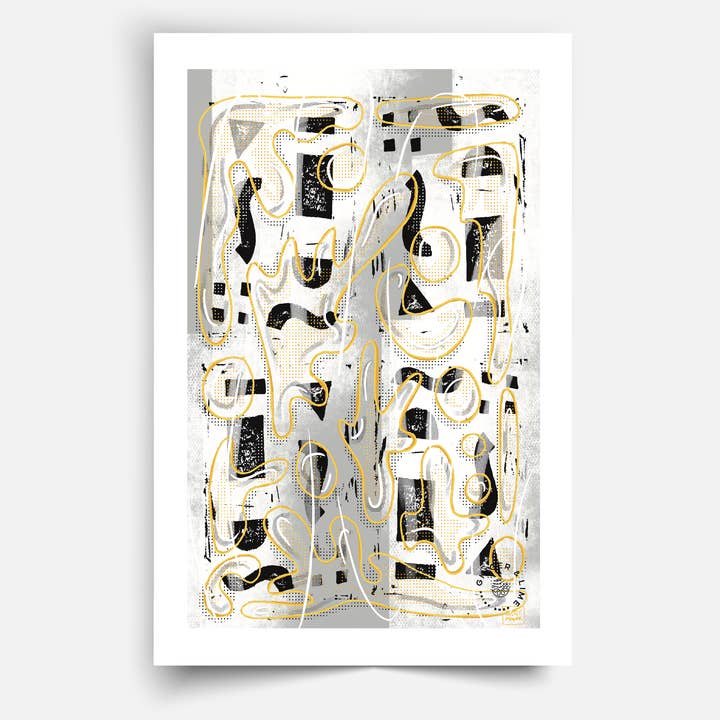 Sérigraphie Coralish Geo Block pour la vente par Ginger & Lime Print Shop